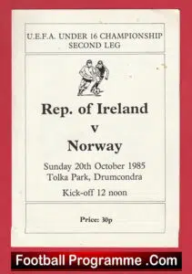 Ireland v Norway 1985 – Under 16 at Drumcondra