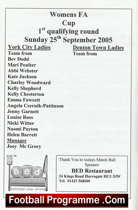York City Ladies v Denton Town Ladies 2005 - Womens Football - Image 3