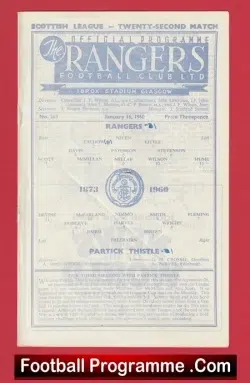  Glasgow Rangers v Clyde 1959 - 1950s Football Programme .COM Football Programmes Memorabilia