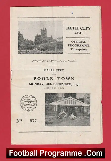 Bath City v Poole Town 1959 - Southern League - Image 2