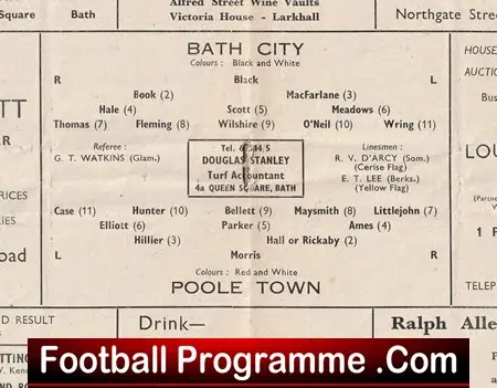 Bath City v Poole Town 1959 - Southern League - Image 3