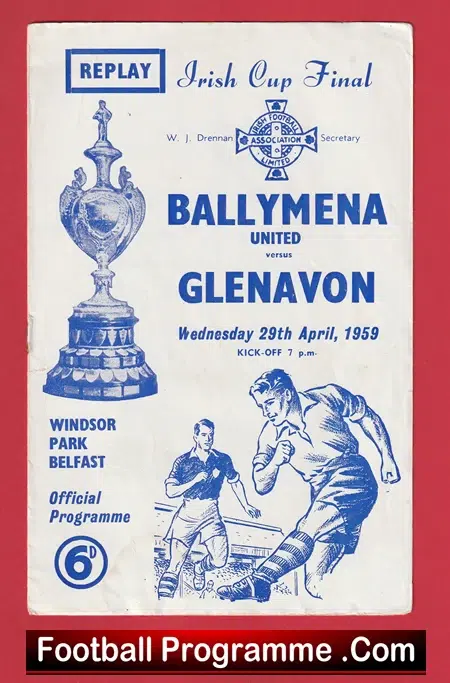 Glenavon v Ballymena United 1959 - Irish Cup Final Belfast - Image 2