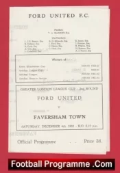  Ford United v Faversham Town 1964 - Greater London League Football Programme .COM Football Programmes Memorabilia