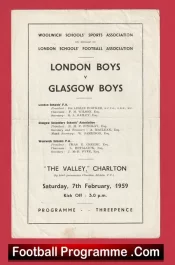 London Boys v Glasgow Boys 1959 – at Charlton Athletic