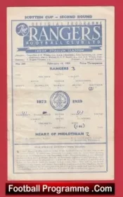 Glasgow Rangers v Heart Of Midlothian Hearts 1959