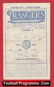 Glasgow Rangers v Heart Of Midlothian Hearts 1959