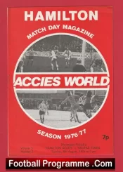 Hamilton Academical v Halifax Town 1976 – Pre Season Friendly
