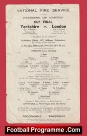 Yorkshire Boys v London Boys 1945 – National Fire Service at Rotherham Utd