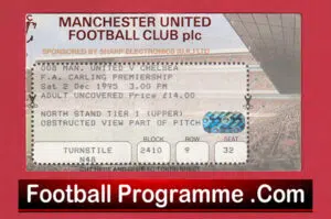 Manchester United v Chelsea 1995 – Match Ticket