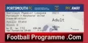 Portsmouth v Manchester United 2008 – Match Ticket
