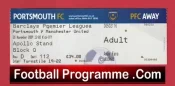 Portsmouth v Manchester United 2008 – Match Ticket