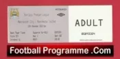 Manchester City v Manchester United 2010 – Match Ticket