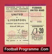 Manchester United v Liverpool 1978 – Match Ticket 1970’s