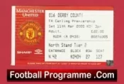 Manchester United v Derby County 2000 – Match Ticket