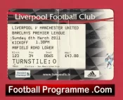 Liverpool v Manchester United 2011 – Football Ticket
