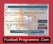 Ipswich Town v Manchester United 2002 – Match Ticket