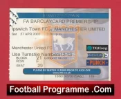 Ipswich Town v Manchester United 2002 – Match Ticket