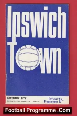  Ipswich Town v Sheffield Wednesday 1969 Football Programme .COM Football Programmes Memorabilia