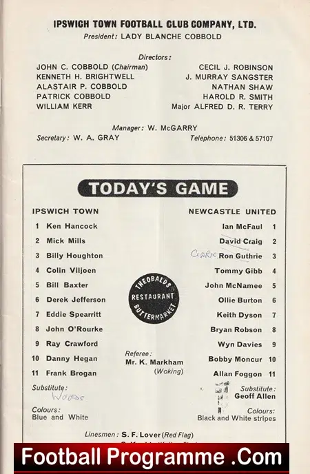 Ipswich Town v Newcastle United 1968 - Image 3