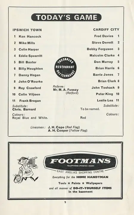 Ipswich Town v Cardiff City 1968 - Image 3
