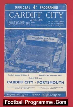  Cardiff City v Huddersfield Town 1958 Football Programme .COM Football Programmes Memorabilia