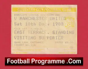 Coventry City v Manchester United 1988 – Football Ticket
