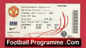 Manchester United v Wolves 2009 – Football Ticket
