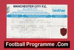 Manchester City v Manchester United 1995 – Match Ticket