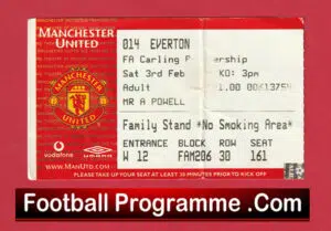 Manchester United v Everton 2000 – Football Ticket