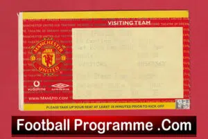 Manchester United v Ipswich Town 2000 – Match Ticket Visitors End