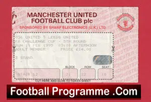 Manchester United v Leeds United 1995 – FA Cup Match Ticket