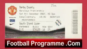 Manchester United v Derby County 2007 – Football Ticket