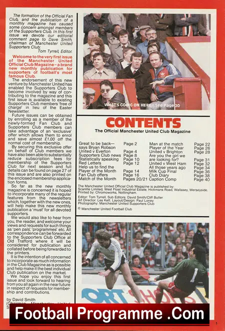 Manchester United Official Football Magazine March 1983 Issue 1 - Image 3