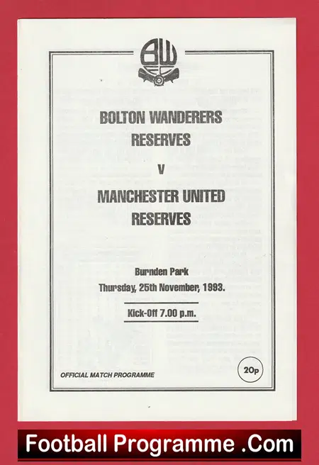 Bolton Wanderers v Manchester United 1993 - Reserves Match Gary Neville - Image 2