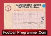 Manchester United v Leicester City 1993 – League Cup Ticket