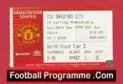 Manchester United v Bradford City 1999 – Match Ticket