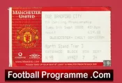 Manchester United v Bradford City 2000 – Football Ticket