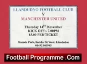 Llandudno v Manchester United 2002 – Football Ticket