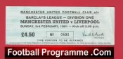 Manchester United v Liverpool 1991 – Football Ticket