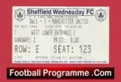 Sheffield Wednesday v Manchester United 1996 – Football Ticket