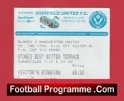 Sheffield United v Manchester United 1994 – Match Ticket