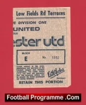Leeds United v Manchester United 1977 – Match Ticket 1970s