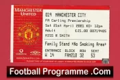 Manchester United v Manchester City 2001 – Football Ticket