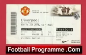 Manchester United v Liverpool 2013 – Match Ticket