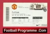 Manchester United v Fulham 2013 – Match Ticket