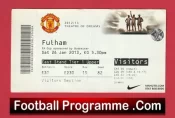 Manchester United v Fulham 2013 – Match Ticket