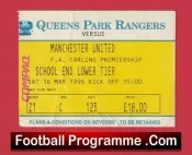 Queens Park Rangers v Manchester United 1996 – Football Ticket