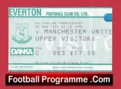 Everton v Manchester United 1997 – Match Ticket