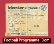 Leicester City v Manchester United 2003 – Football Ticket