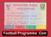 Crystal Palace v Manchester United 1993 – Ticket – Champions